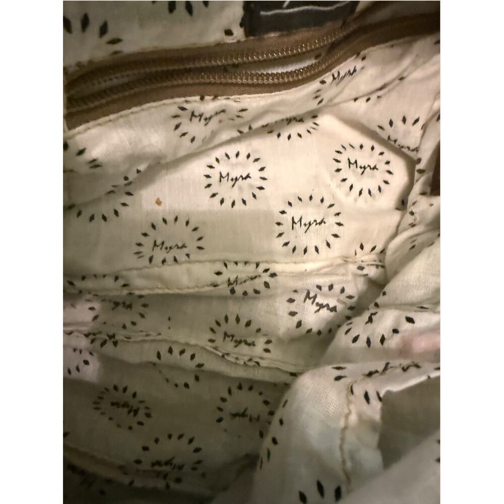 Myra Bag Texas Canvas Leather Tote Western Distressed Shoulder Bag - Picture 7 of 8
